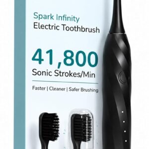 Caresmith SPARK Infinity Electric Toothbrush | 3 Brush Heads & Travel Case | 5 Operational Modes | Electric Brush for Adult | Black,Smart Toothbrush