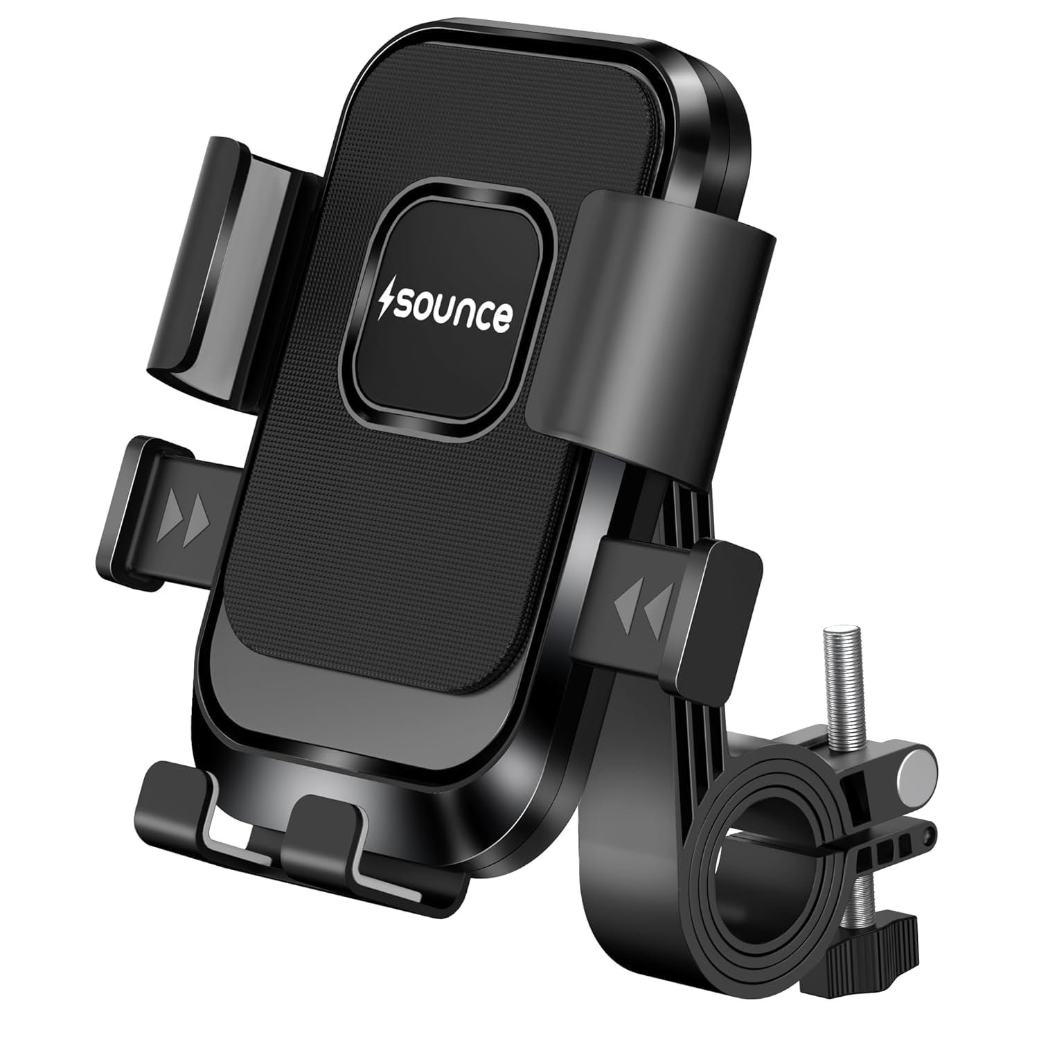 Sounce HydroDock Bike Mobile Holder with 360 Degree Rotation Shock Resistant Anti Shake Design Firm Locking One Hand Operation Adjustable Handlebar Mount Compatible with All Smartphones Secure (Black)