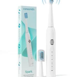 Caresmith SPARK New Rechargeable Electric Toothbrush For Adults | 2 Brush Heads | 5 Operational Modes (White, 1)