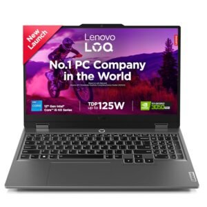 Lenovo LOQ Smartchoice 12th Gen Core i5-12450HX | NVIDIA RTX 3050 6GB (16GB RAM/512GB SSD/15.6" (39.6cm)/Windows 11/Office Home 2024/100% sRGB/3 Mon. Game Pass/Grey/2.4Kg), 83GS00LNIN Gaming Laptop