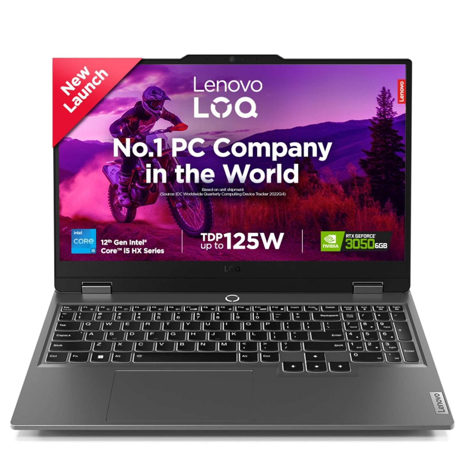 Lenovo LOQ Smartchoice 12th Gen Core i5-12450HX | NVIDIA RTX 3050 6GB (16GB RAM/512GB SSD/15.6" (39.6cm)/Windows 11/Office Home 2024/100% sRGB/3 Mon. Game Pass/Grey/2.4Kg), 83GS00LNIN Gaming Laptop