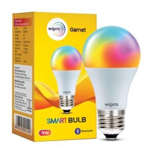 wipro 9W Bluetooth Enabled Smart Bulb E27 | 16 million Colours | White Tunable (Warm, Neutral & Cool White) | Dimmable | App-Control | Music Sync | Schedule & Scenes | Pack of 1