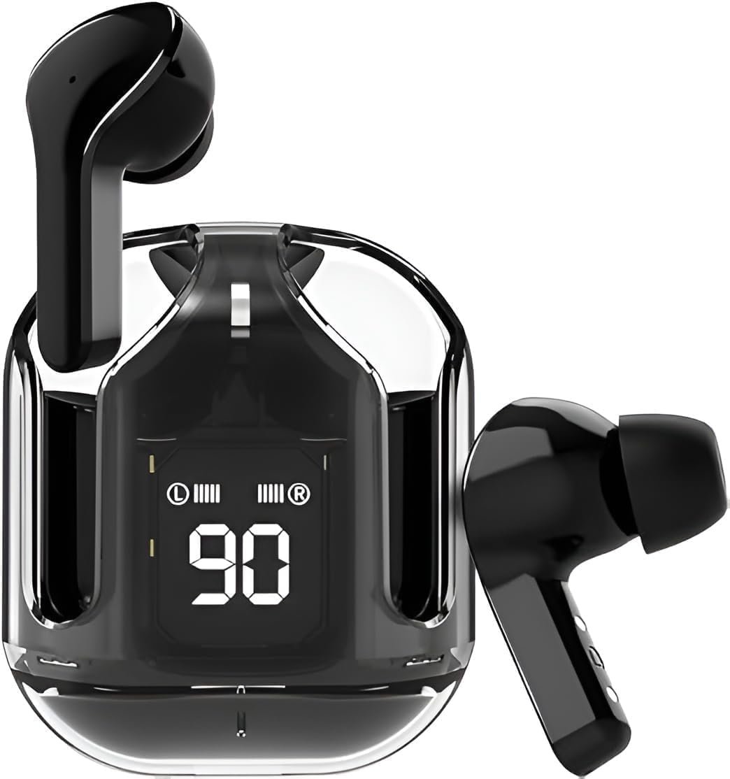 UltraPods Max True Wireless Earbuds with Bluetooth 5.1, Enhanced Sound Quality, Touch Control,Long Playtime Life, Noise Cancellation & Comfortable Fit (Black-1)