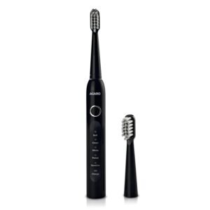 AGARO COSMIC ADVANCE Sonic Electric Tooth Brush For Adults With 5 Modes, 2 Brush Heads & Rechargeable With 4 Hours Charge Lasting Up To 25 Days, Power Toothbrush, (Black)