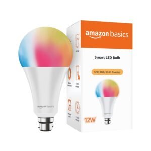 amazon basics - 12W Smart LED Bulb with Alexa, ‎Voice control, Google Assistant & Wi-Fi Enabled (Pack of 1, Multicolour, B22 Holder)