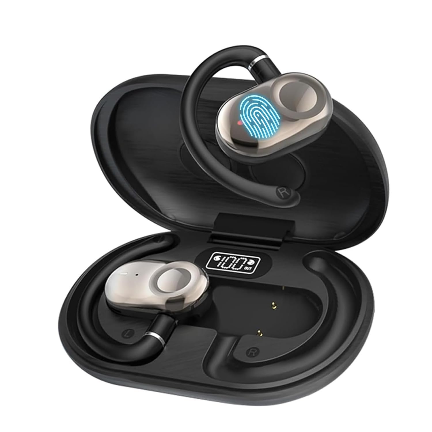 AI Translation Earbuds, Translation Earbuds Real Time, 144 Accents Real-Time Translation, Two-Way Translator Device with APP for iOS for Android, Suitable for Travel Learning (Black)