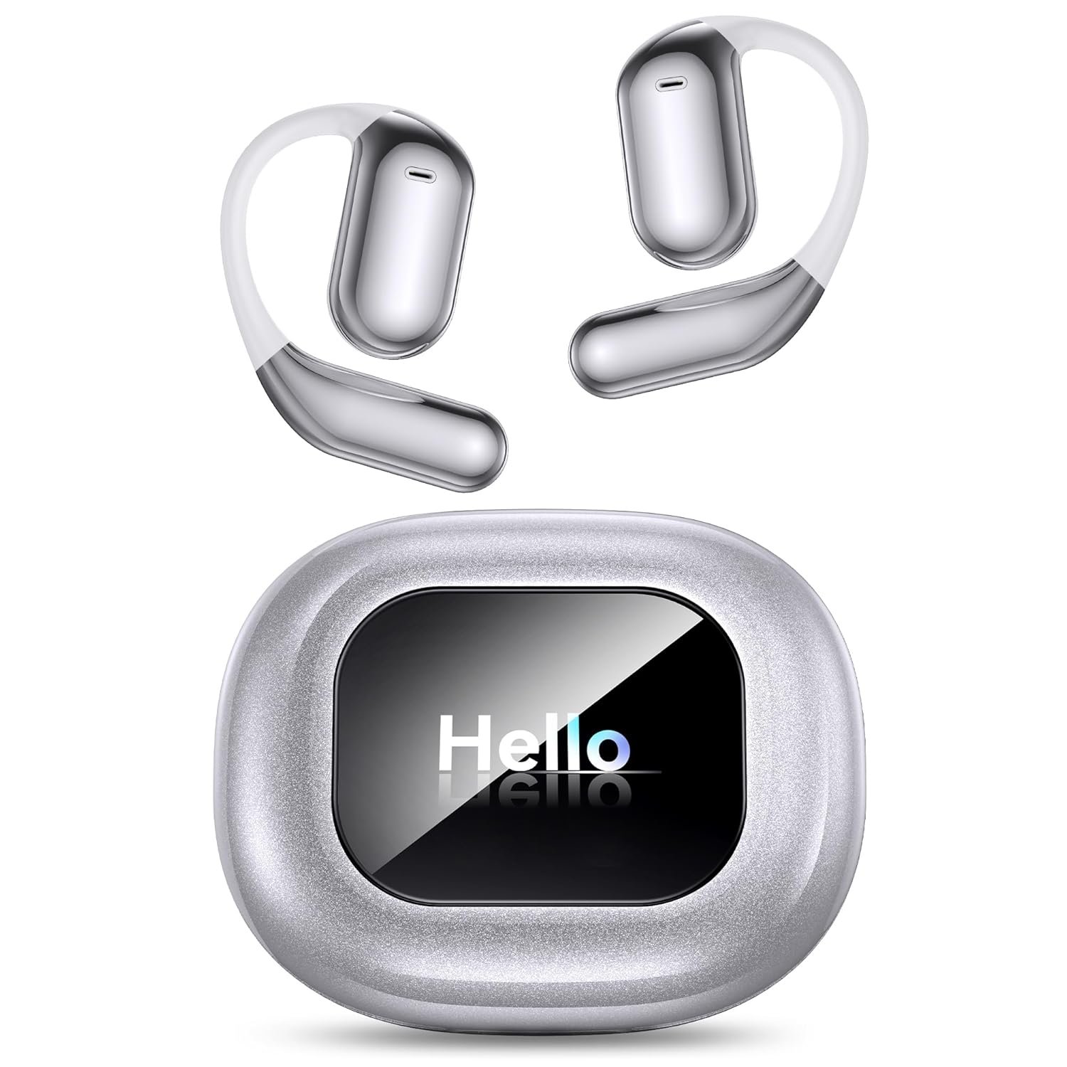 AI Translation Earbuds, Language Translator Ear Buds Real Time Bluetooth 5.4 translating Headphones for 144 Languages, LCD Touch Screen Earphones, 60 Hours Battery, Ideal for Travel Business Learning