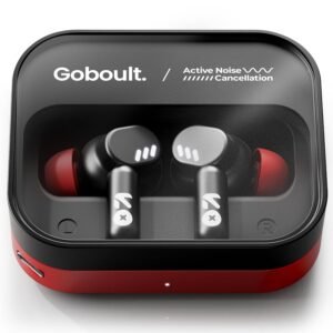 GOBOULT Newly Launched Tenet Pro with ANC TWS Earbuds, 75H Playtime, Amp App Support, 32dB ANC, Quad Mic ENC, Dual Device Pairing, 13mm Driver Ear Buds, Bluetooth 6.0 Wireless Earbuds (Crimson Red)