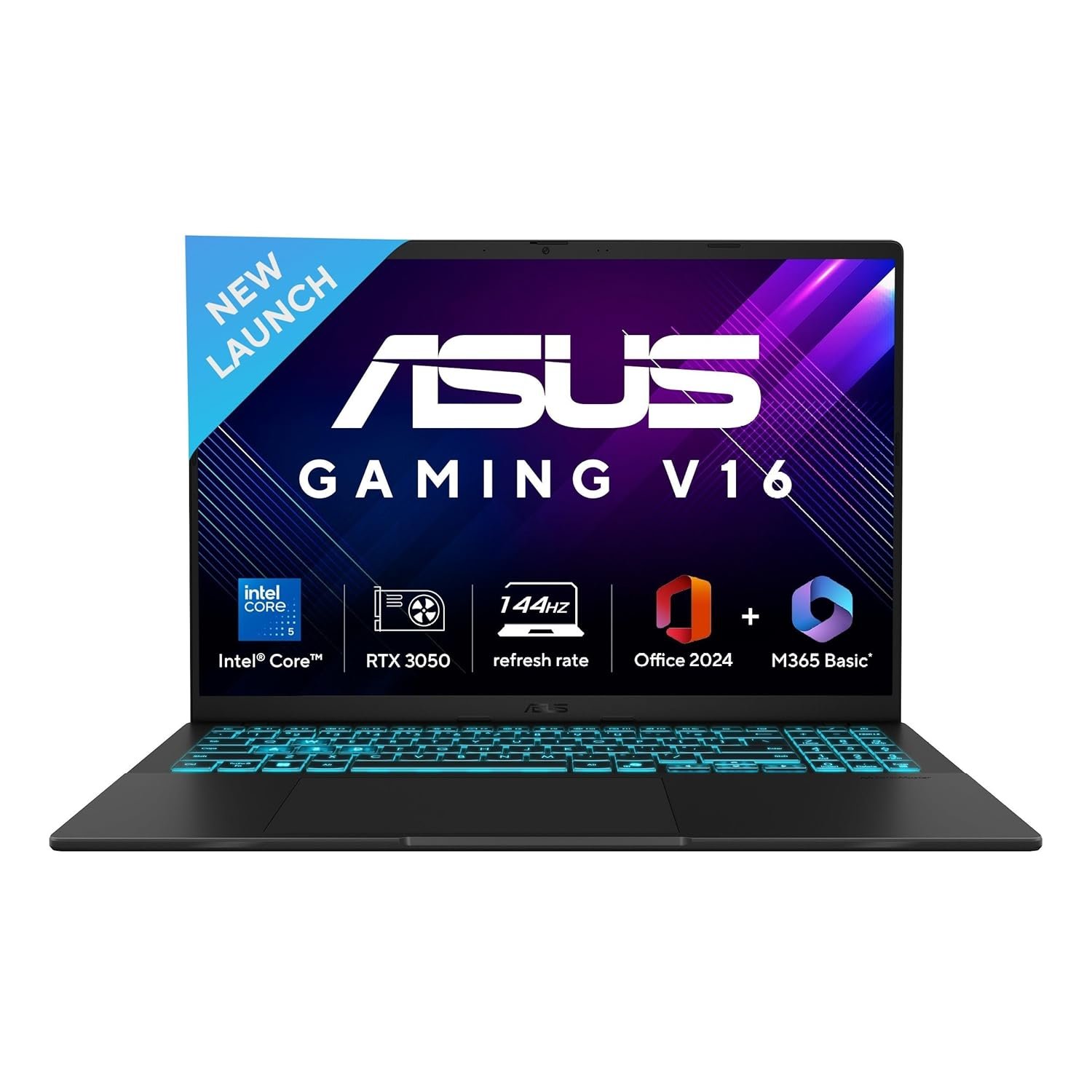 ASUS Gaming V16 (2025), Intel Core 5 210H (i5-14th Gen), RTX 3050-6GB, 16GB RAM, 512GB SSD,FHD+, 16″, 40 cm, Windows 11, M365 Basic(1Y) Office24, Matte Black, 1.95 Kg, V3607VJ-RP134WS, Gaming Laptop