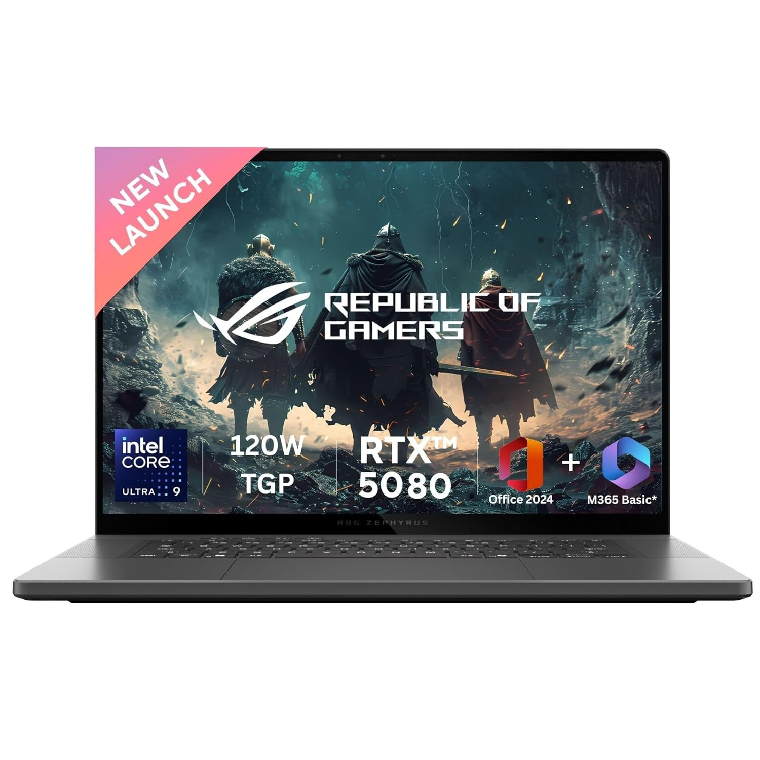 ASUS ROG Zephyrus G16,Intel Core Ultra 9 285H Gaming Laptop(RTX 5080-16GB/120W TGP/32GB/2TB/2.5K QHD+/16″/240Hz/Windows 11/M365 Basic (1Year)*/Office Home 2024/Eclipse Gray/1.95 Kg) GU605CW-QR133WS