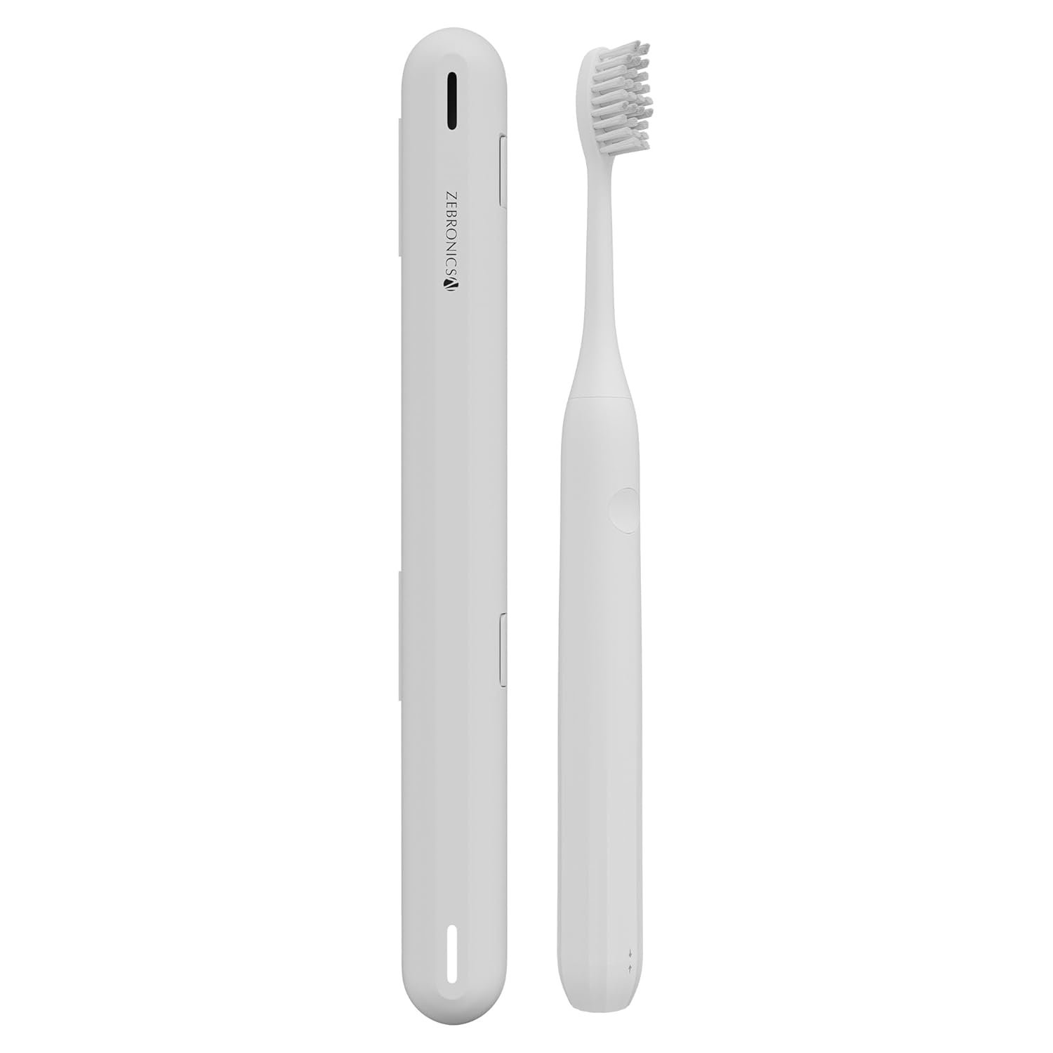 Zebronics Dent L20 Rechargeable Electric Toothbrush, Sonic Technology 30000 VPM, 3 Cleaning Modes, IPX7 Waterproof, Upto 40 Days Battery Backup, Type-C, Travel Case, 2 Extra Brush Heads (White)