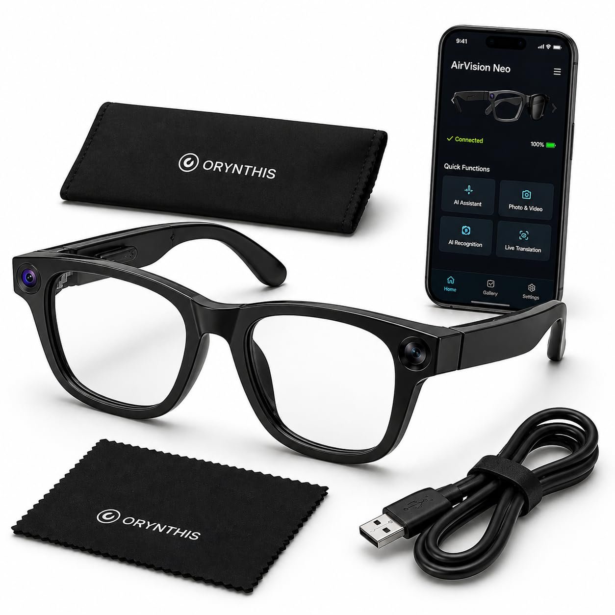 AirVision Neo™ Matrix Edition AI Smart Glasses with Camera & “Hey Cyan” Voice Assistant | Matrix AI Engine™ | 8MP HD Recording | Bluetooth 5.3 | Object Recognition | Smart Wearable