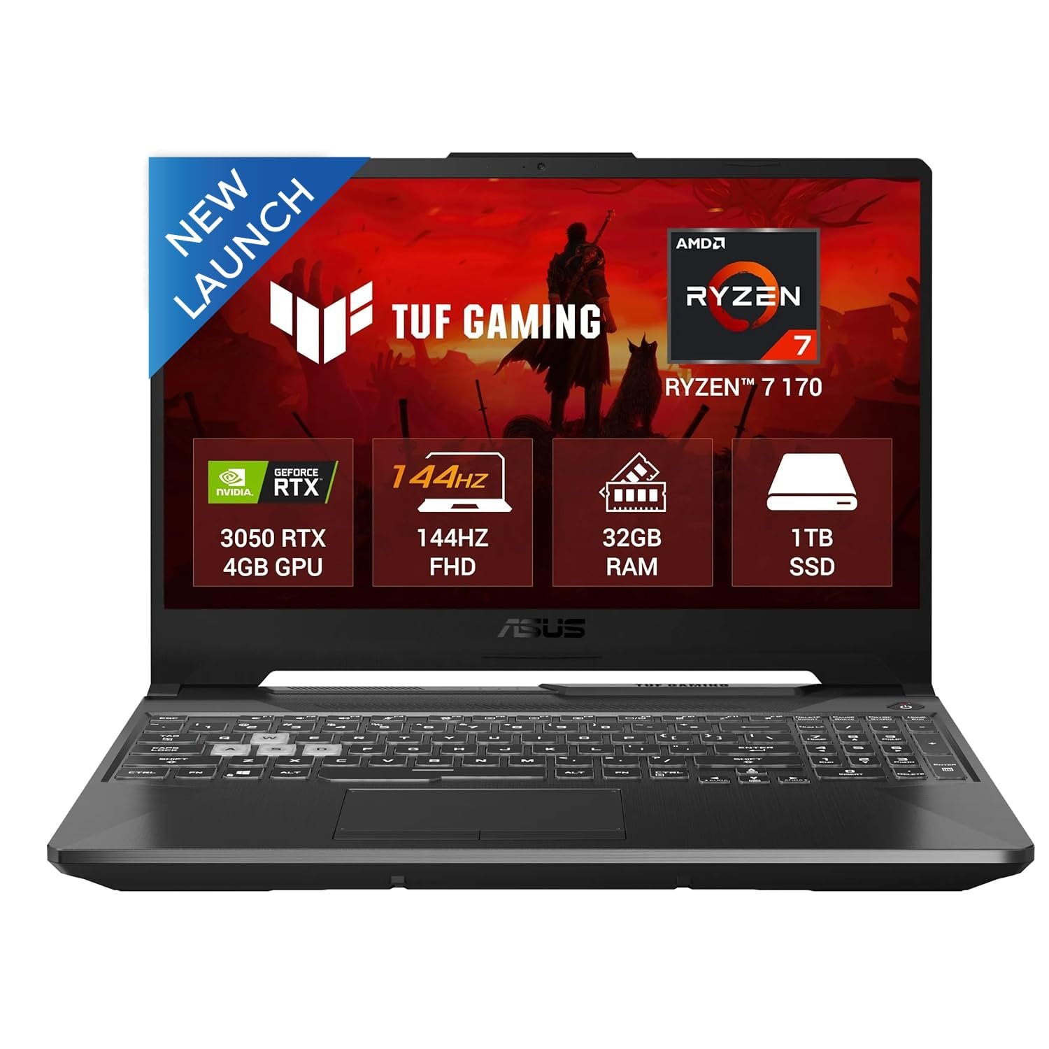 ASUS TUF A15 (2026),AMD Ryzen 7 170, RTX 3050-4GB, 32GB RAM (Upgradeable), 1TB SSD, FHD, 15.6″(39.6 cm), Windows 11, M365 Basic(1 Year),Office 2024,Graphite Black,2.3 Kg,FA506NCQ-HN010WS,Gaming Laptop