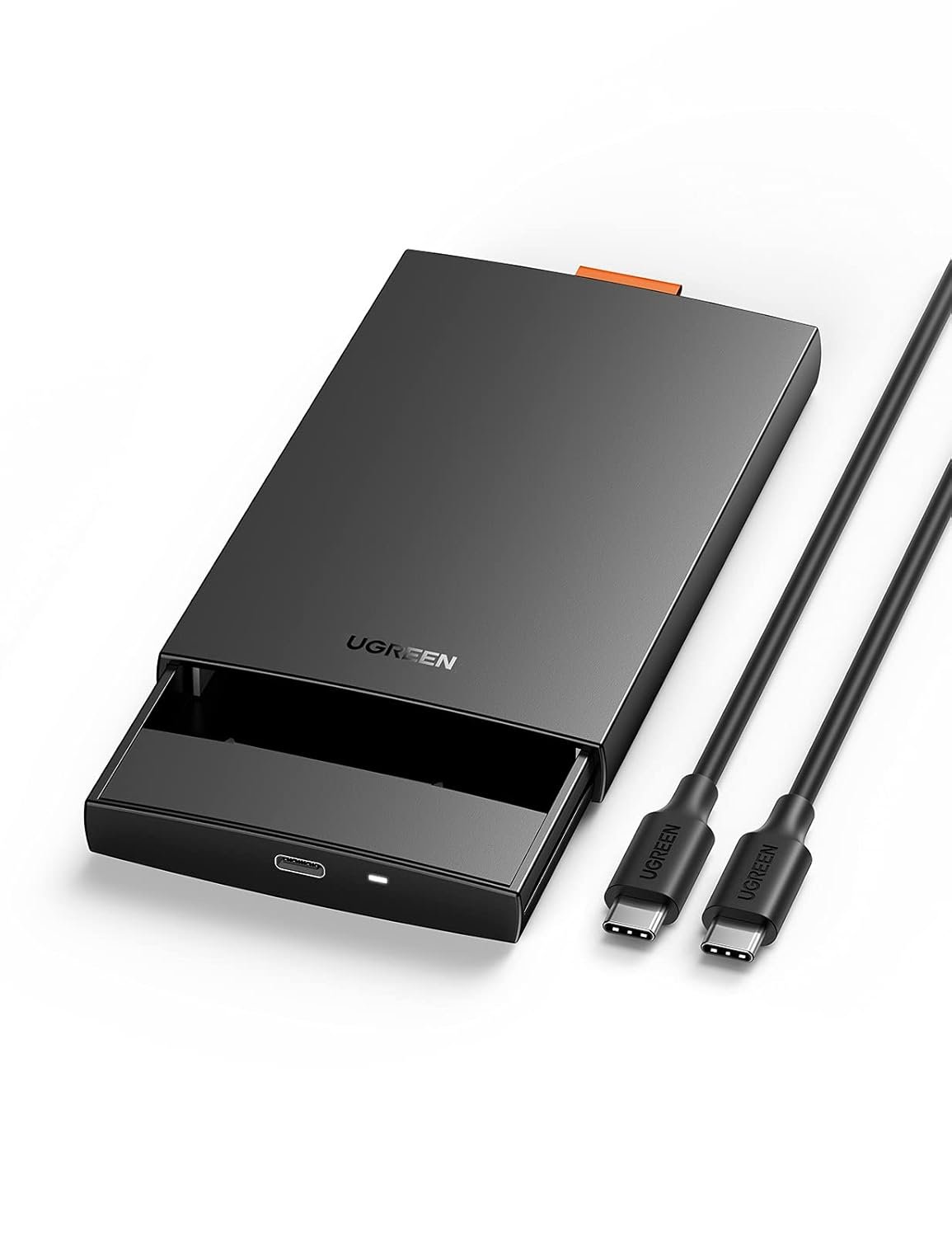 UGREEN USB C 2.5 Inch Hard Drive Enclosure, Type C to SATA III II I SSD/HDD | UASP 6Gbps, Includes 50cm USB-C to C Cable, Tool-Free, Plug & Play for PC, Laptop, MacBook (SSD/HDD Not Included)