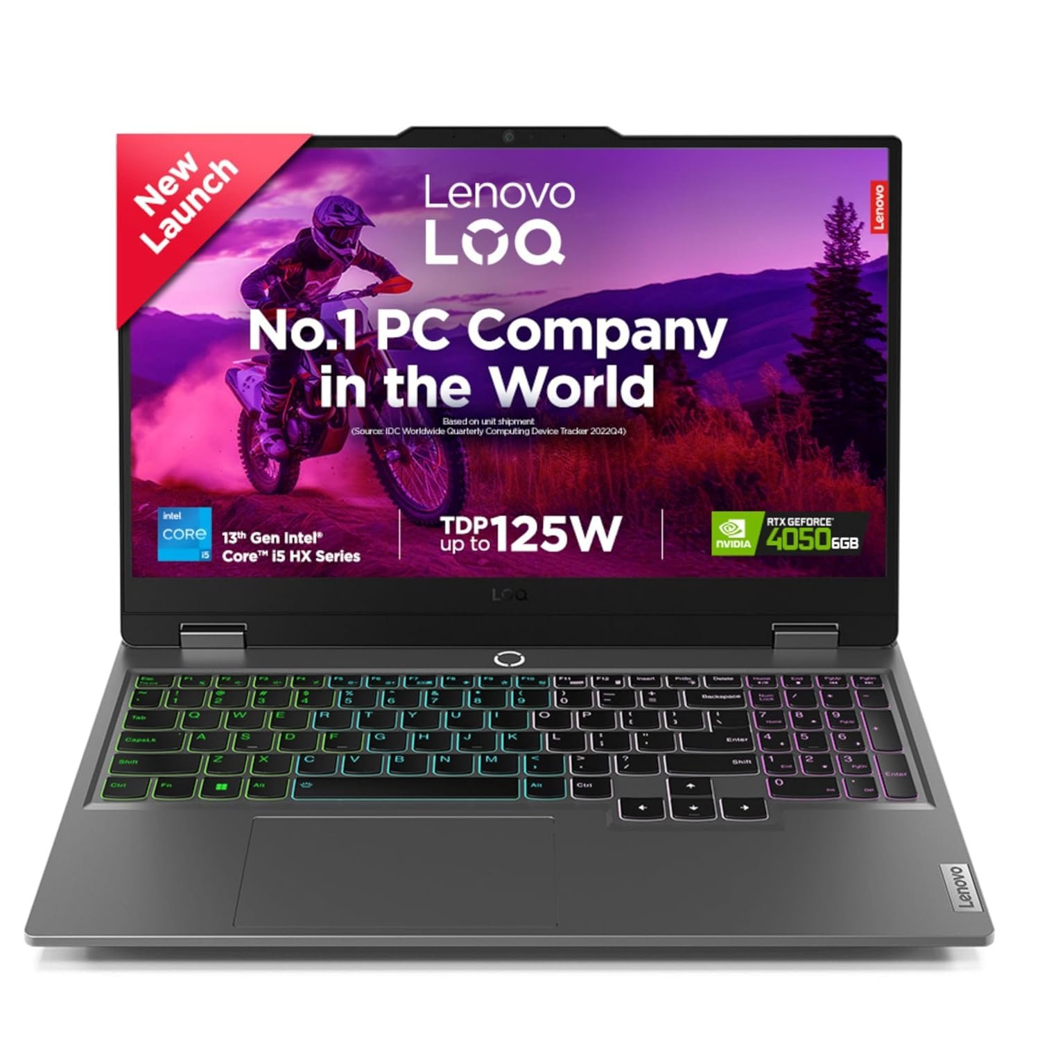 Lenovo LOQ, Intel Core i5 13th Gen 13450HX, NVIDIA RTX 4050 6GB, 16GB RAM, 512GB SSD, 15.6″(39.6cm), Windows 11, Office Home 2024, Grey, 2.4Kg, 83DV00X4IN, 100% sRGB, 3 Mon. Game Pass Gaming Laptop