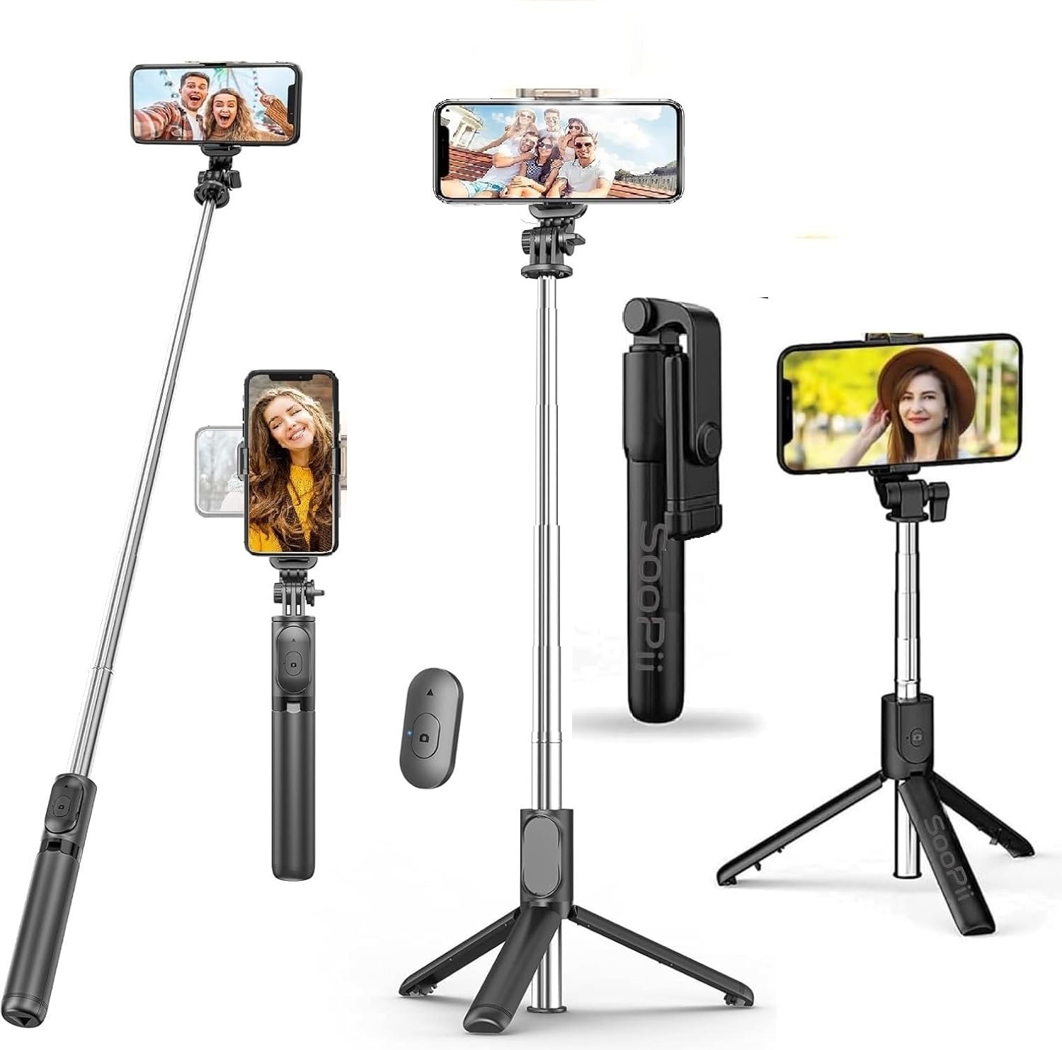 S1 Selfie Stick Tripod Mobile Stand, 28 inch / 70CM Reinforced Tripod for Mobile Phone, Multi-Functional Bluetooth 3in1 Long Selfie Stick for Travel,Vlogging,Compatible with iPhone and All Smartphones