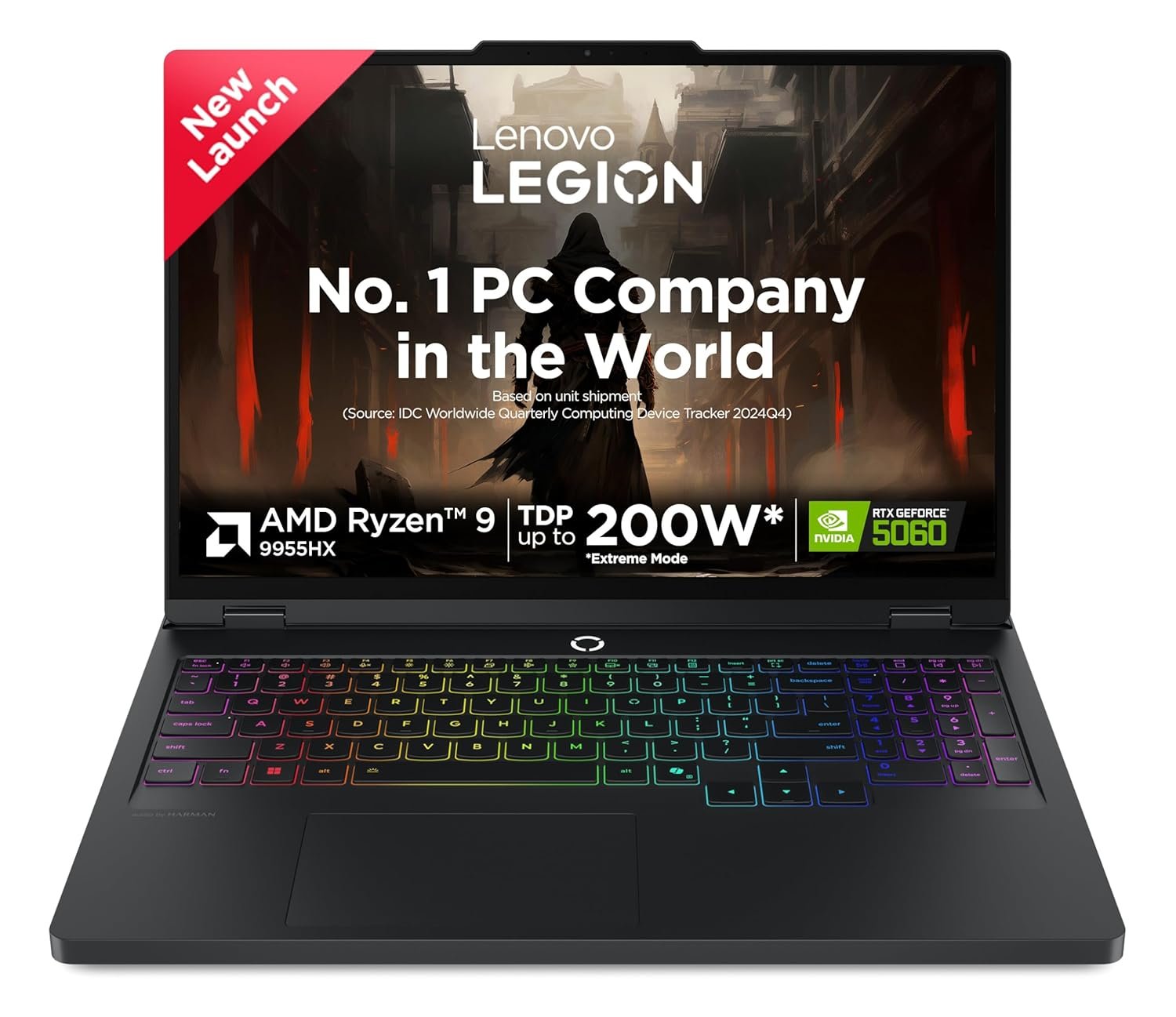 Lenovo Legion Pro 5 2025 AMD Ryzen 9 9955HX | NVIDIA RTX 5060 8GB (32GB RAM/1TB SSD/WQXGA OLED/165Hz/16 (40.6cm)/Windows 11/Office 2024+AI Now/Black/2.3Kg), 83F20037IN AI Powered Gaming Laptop