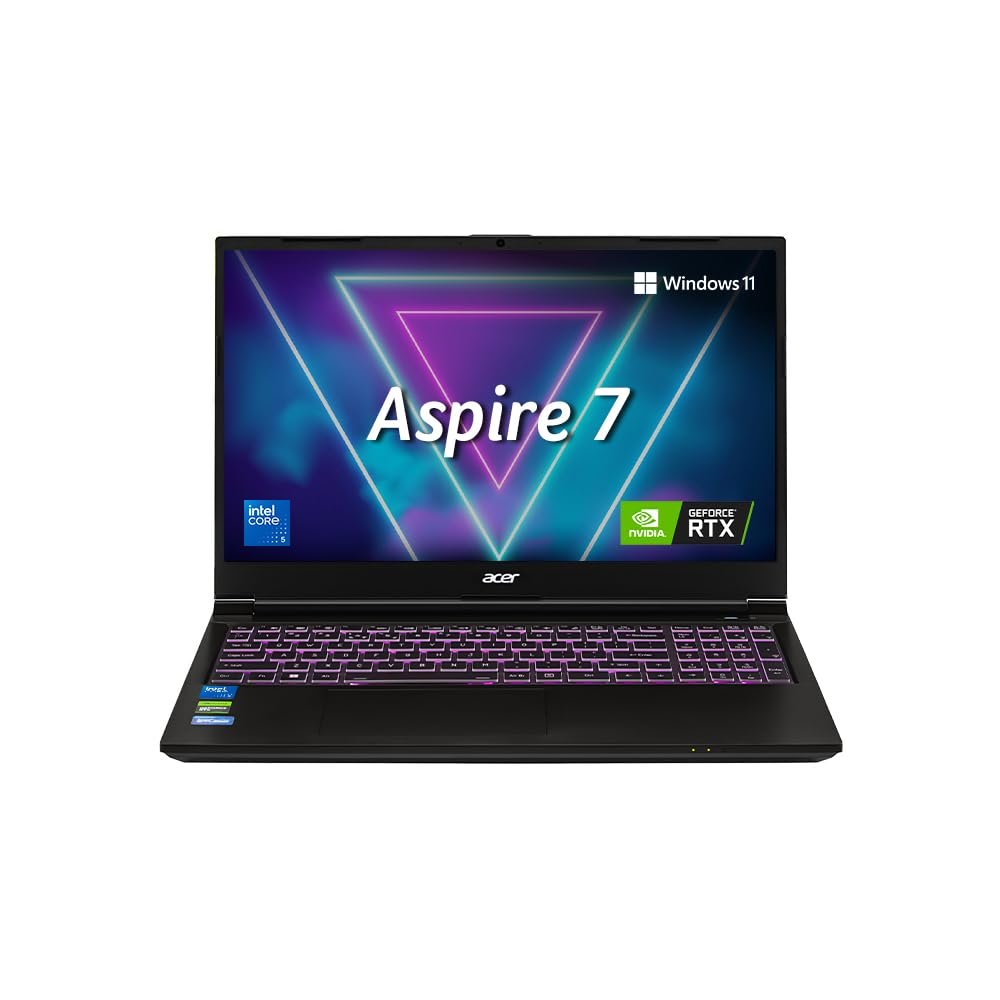 acer Aspire 7, Intel Core 5-210H Processor, NVIDIA GeForce RTX 3050 6GB GDDR6, 16 GB, 512GB, Full HD, 15.6″/39.62 cm, Windows 11 Home, Flame Black, 1.99kg, A715-79G, Backlit Keyboard, Gaming Laptop