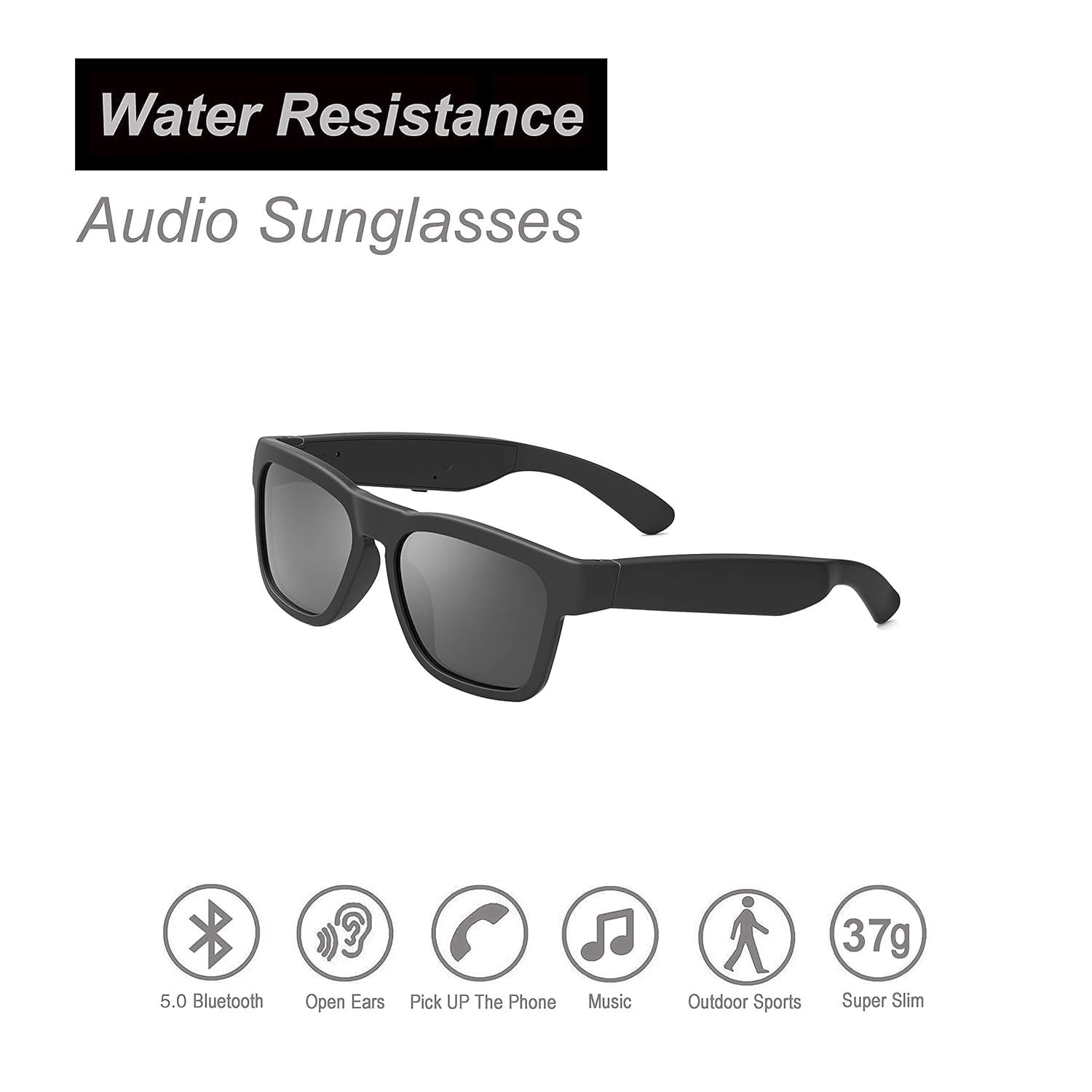 OhO Smart Glasses,Polarized Sunglasses with Bluetooth Speaker,Athletic/Outdoor UV Protection and Voice Control, (B66)