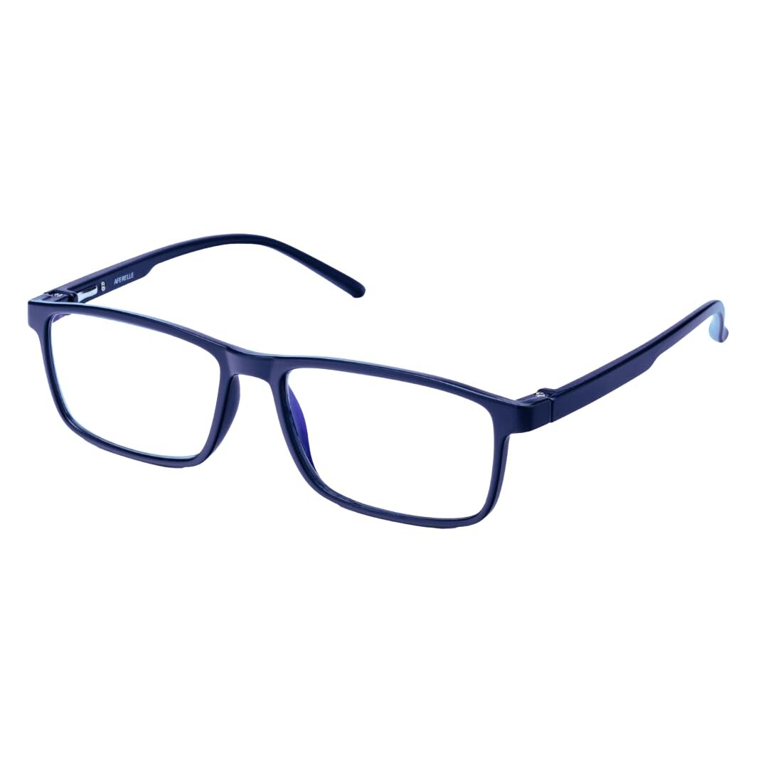 Aferelle ® Unisex Zero Power Blue Cut Computer Glasses | Help Better Sleep Pattern| Gaming Glasses | Anti Glare, | UV Protection Specs TV | Men & Women | Columbia Resin CR Lens |Square| Medium