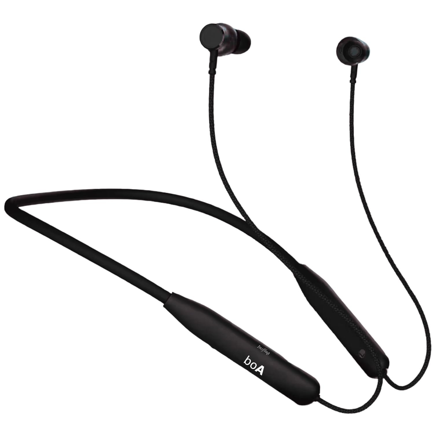 boA Bluetooth Neckband Earphones with Deep Bass, Type C Fast Charging, Ergonomic Neckband Fit, Clear Voice Calls, Comfort Fit All Day for Workout Office Travel, Compatible with Android and iOS Devices