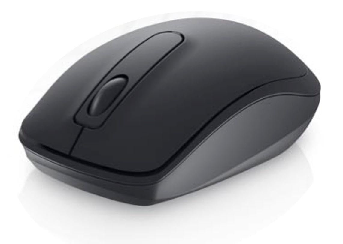 Dell WM118 Wireless Mouse, 1000DPI, 2.4 Ghz with USB Nano Receiver, Optical Tracking, 12-Months Battery Life, Plug and Play, Ambidextrous – Black