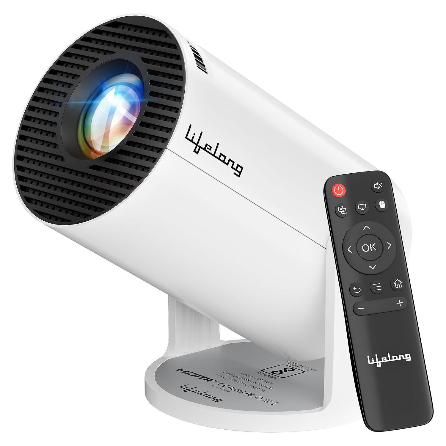 Lifelong Electronics Lightbeam Smart LED Projector | Android 14, 1080P & 4K Ultra HD Support, 4000 Lumens | All OTT Apps (Netflix, Prime, Jio etc.) | Auto Keystone, WiFi/BT, HDMI, Cast, 150” Screen