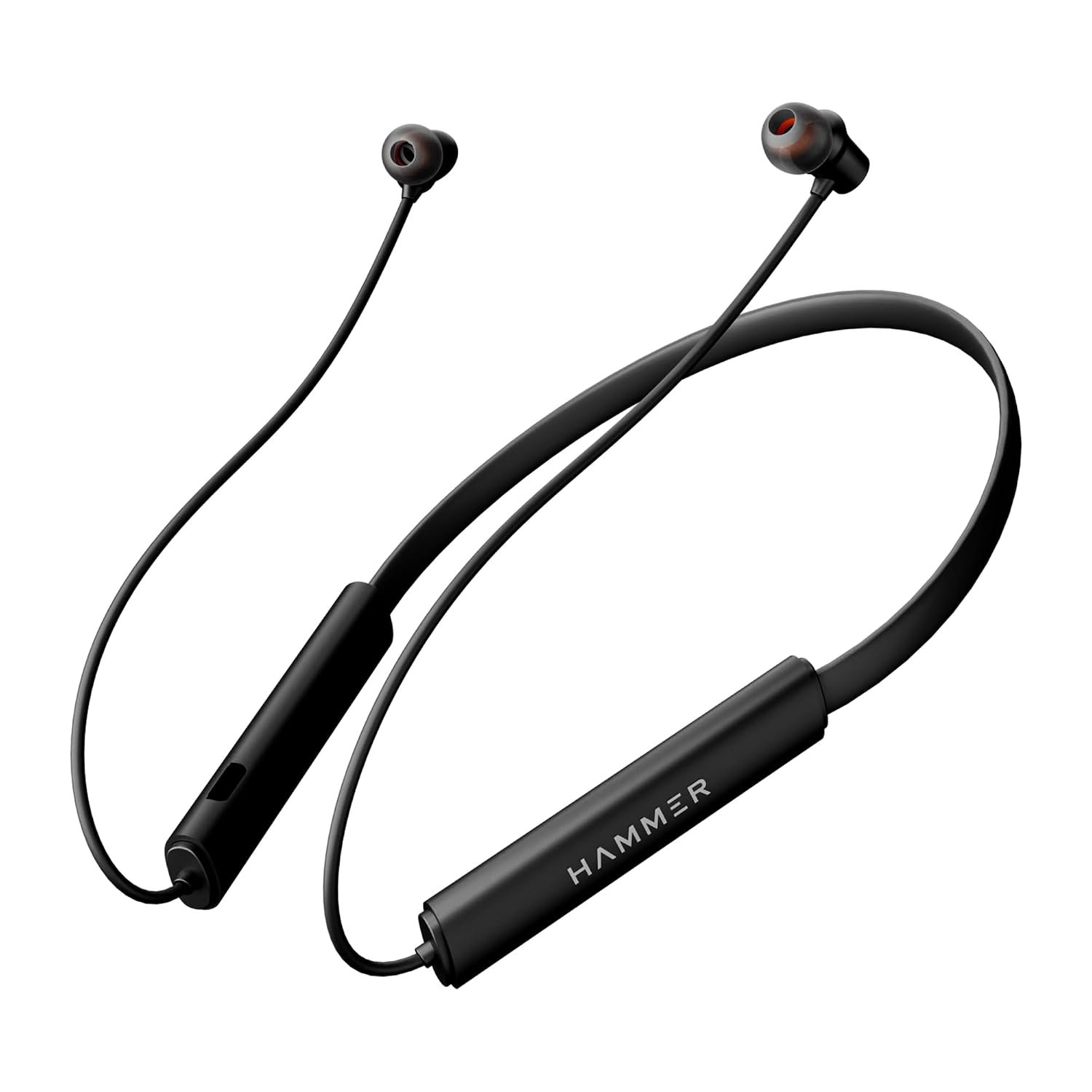 HAMMER Splendor 2 Wireless Neckband Bluetooth v6.0 with 50H Playtime, ENC, 10mm Drivers, Type-C Fast Charging, 55ms Low Latency, Lightweight Earphones (Black)