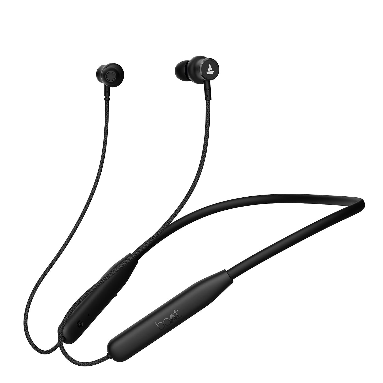 boAt Rockerz 110 Wireless Neckband with Up to 40 hrs Playtime, Dual Device Pairing, ENx Tech, Beast Mode, ASAP Charging, BTv5.3,IPX5,Type-C Interface & Magnetic Power Buds(Active Black)