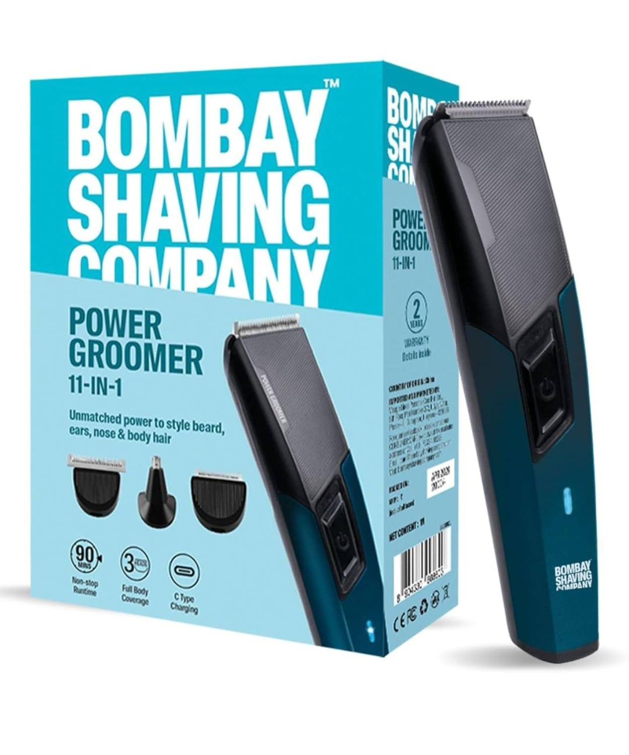 Bombay Shaving Company 11 in 1 | Trimmer for Men All in One | Beard Trimmer for Man | Hair Trimmer for Man | Nose Trimmer for Man | Body Trimmer for Man | Type C | Trimmer Men Beard | Trimmers for Man