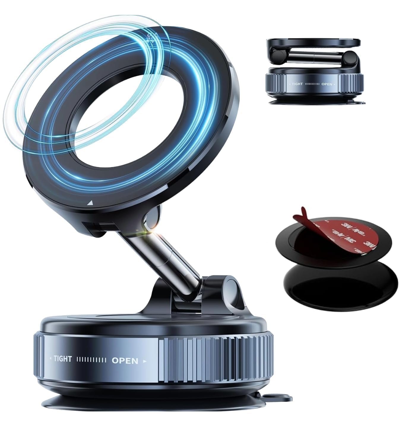 360° Vaccum Magnetic Phones Holder, Magnetic Car Phone Mount, Hands-Free Suction Cup Phones Holder for Car/Gym/Mirror/Shower, Car Mount Compatible All Mobile