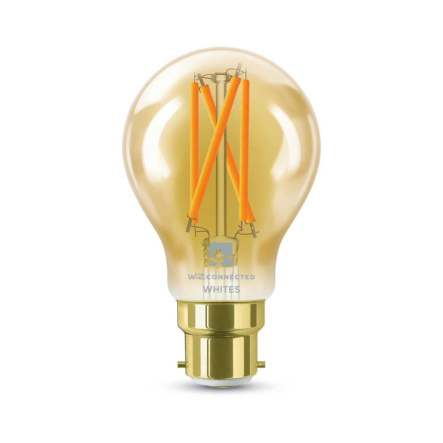 4lite Smart A60 B22 Amber Filament LED Light Bulb (7W) Dimmable 640lm 2000-5000K Tunable White Wi-Fi/Bluetooth Bayonet Cap – 4l1/8045