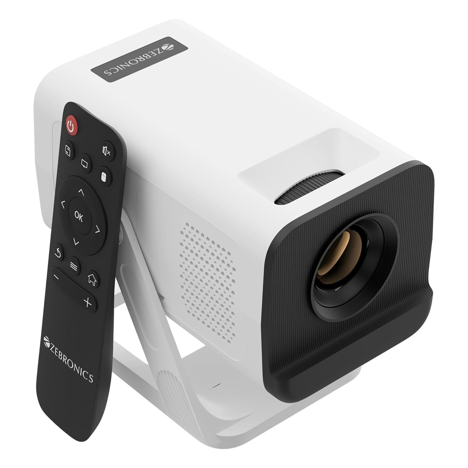 Zebronics Android Smart LED Projector, 4K UHD Support, 4000 Lumens, 100″ Screen Size, 240° Tiltable, Auto Keystone, OTT Apps (Netflix, Prime), Miracast, WiFi, BT v5.4, HDMI, USB (Pixaplay 35)