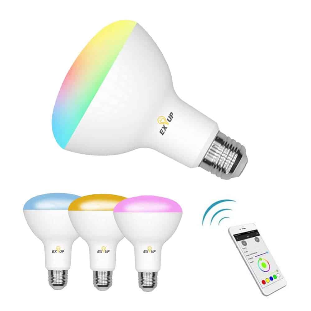 AC100-240V 12W Intelligent Wi-Fi L-EDS Bulb Lamp Smartphone APP & Voice Control with E26/E27 Base RGB/White/Warm White for Home Party Restaurant Decoration Huaishu