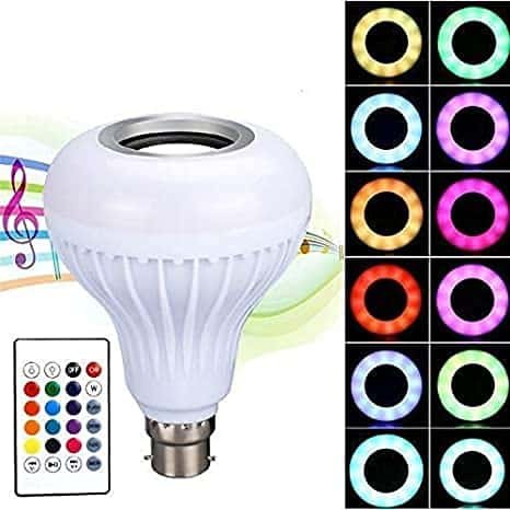 BELINA CREATIONS 3 in 1 6W Led Bulb Bluetooth Enabled Smart (6 Watt), E27 and B22 led Smart Light Lamp with Bluetooth Speaker RGB Self Changing Color Lamp with Remote Control