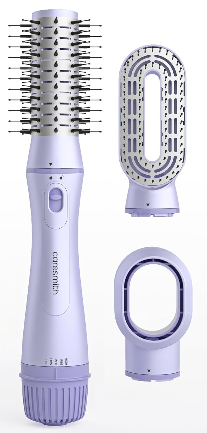 Caresmith Bloom 3 in 1 Hot Air Brush for Hair| Hair Dryer, Volumizer Brush & Hair Straightening Brush | 4 Mode Settings |Multiple Hair Styling Tools in One| Blow Dryer For Women|Hot Hair Brush|1200W Power, Ceramic-Coated, 360° Airflow
