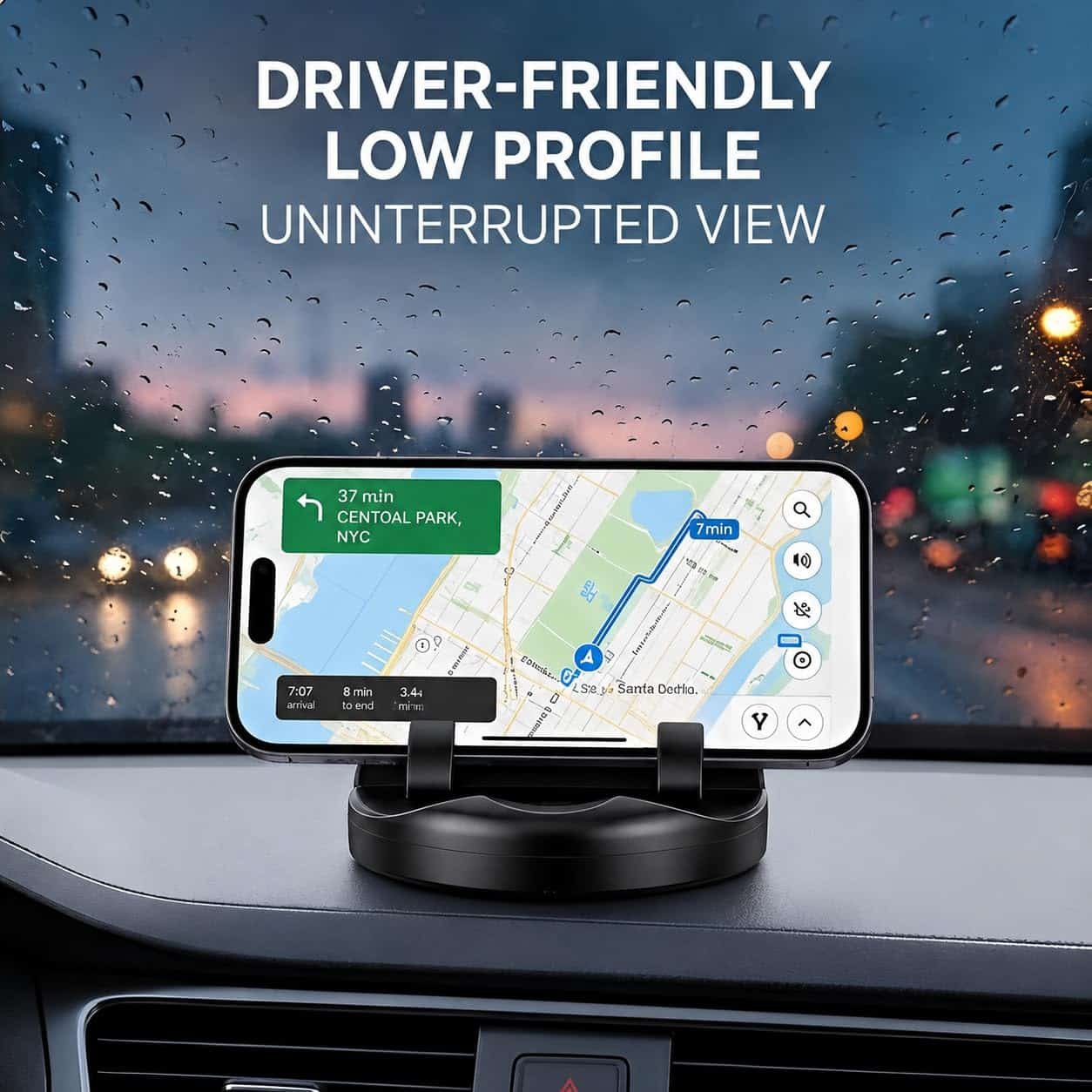 360° Rotatable Car Dashboard Mobile Holder with Parking Number Plate | Anti-Slip Silicone Phone Stand for Car Dashboard | Mobile Mount for Car, Office & Home | Portrait & Landscape View