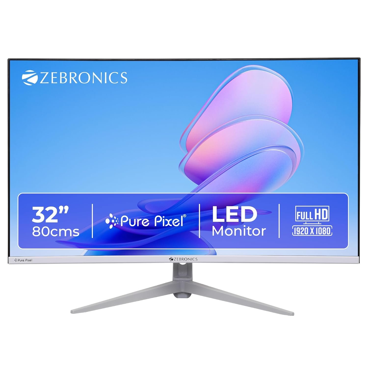 Zebronics 32Inch FHD Curved Gaming Monitor, 250 nits, 100Hz, 1080p, 16.7M Colors, USB, HDMI/VGA Dual Input, Built-in Speakers, Ultra-Slim Bezel, Metal Stand, Wall Mountable (EA320)
