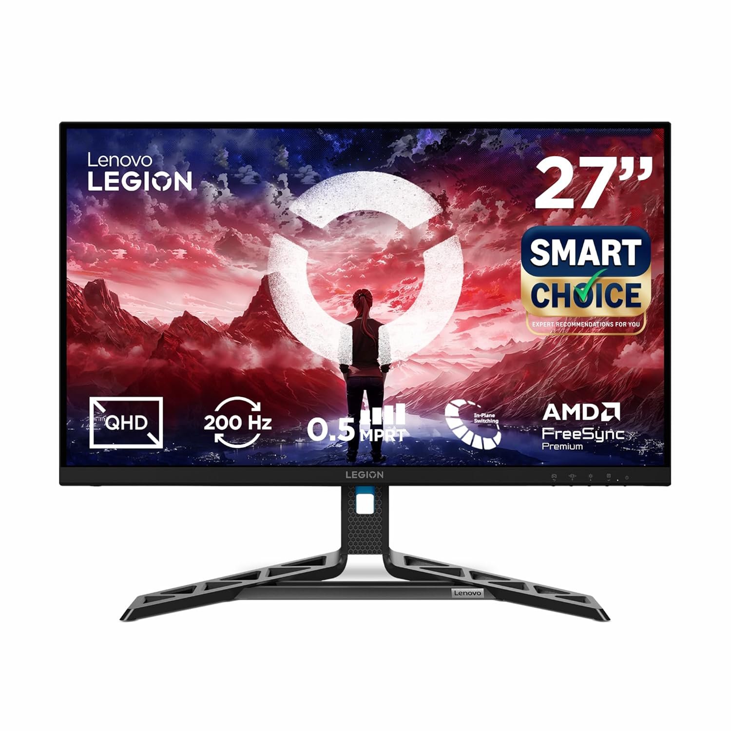 Lenovo Legion {Smartchoice} R27qe Gen 2 | 27″ (68.58cm) QHD IPS 200Hz Gaming Monitor | 0.5ms, AMD FreeSync, 99%sRGB, 2xHDMI 2.1, TMDS, 1xDP 1.4| Tilt, Swivel, Pivot, Height Adjust | Black | 68C7GAC3IN