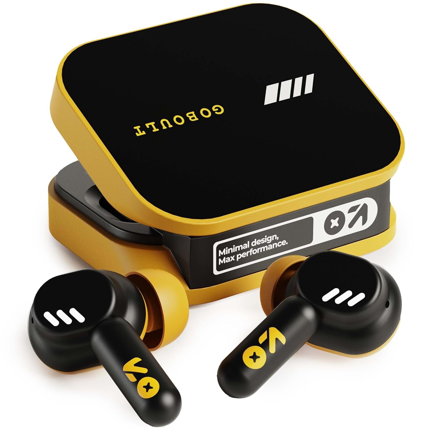 GOBOULT Tenet TWS Earbuds with 75H Playtime, Amp App Support, Quad Mic ENC, Dual Device Pairing Buds, 13mm Driver Ear Buds, Bluetooth 5.4 Wireless Earbuds (Solar Yellow)
