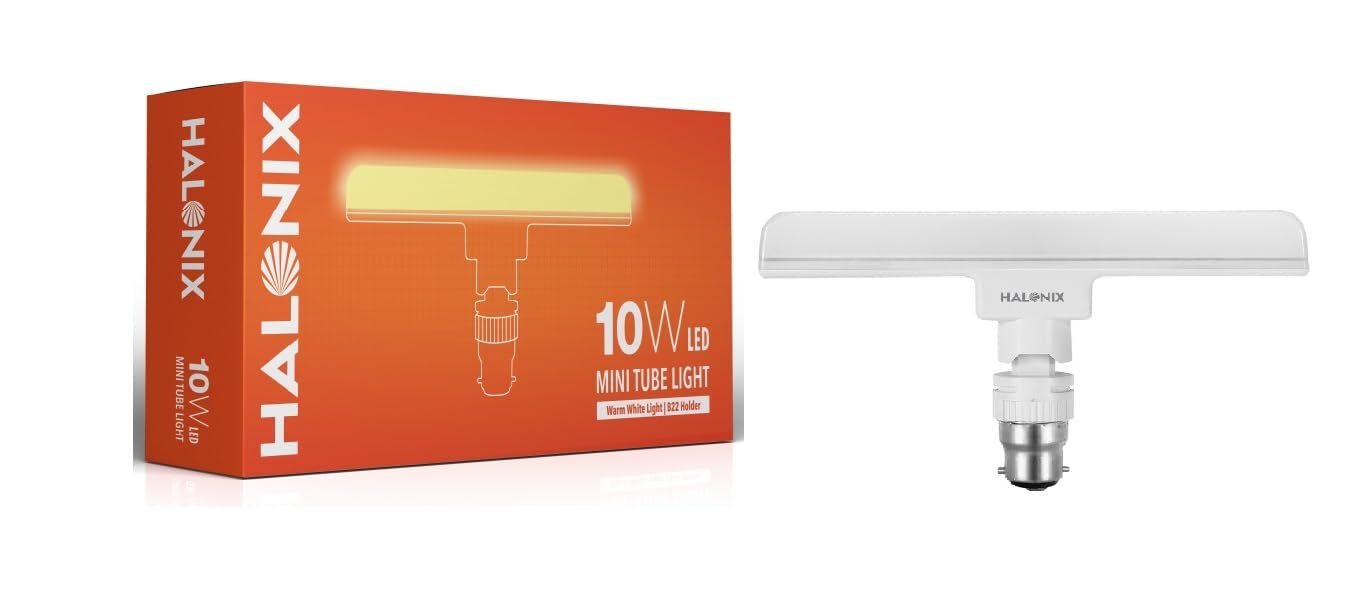 Halonix 10 Watts B22d LED bulb Mini tube Light| Color- Warm White Light | Pack of 1