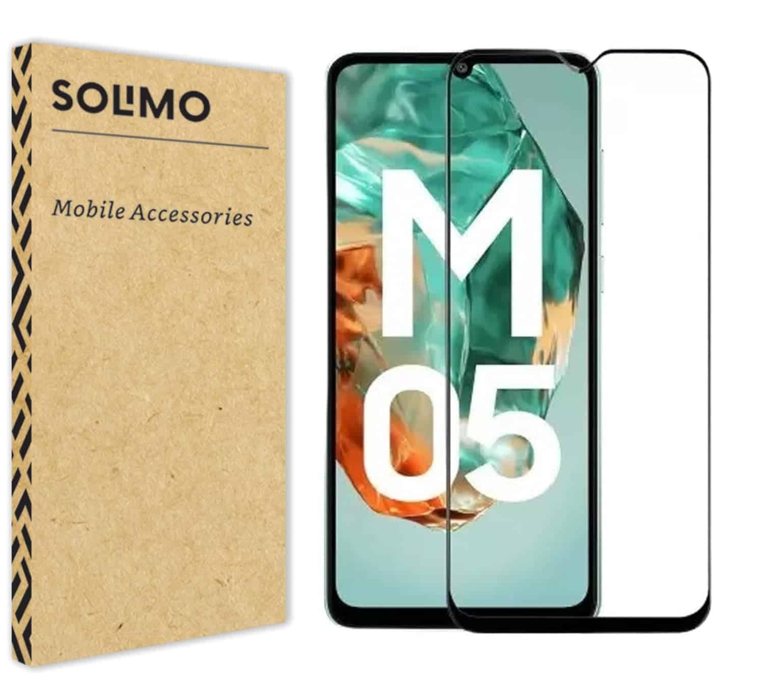 Amazon Brand – Solimo Screen Guard Tempered Full Screen Protector Edge Coverage Screen Protector for Samsung m05 Bubble Free Application | 9H Surface Hardness Tempered Glass (Pack of 1). Clear