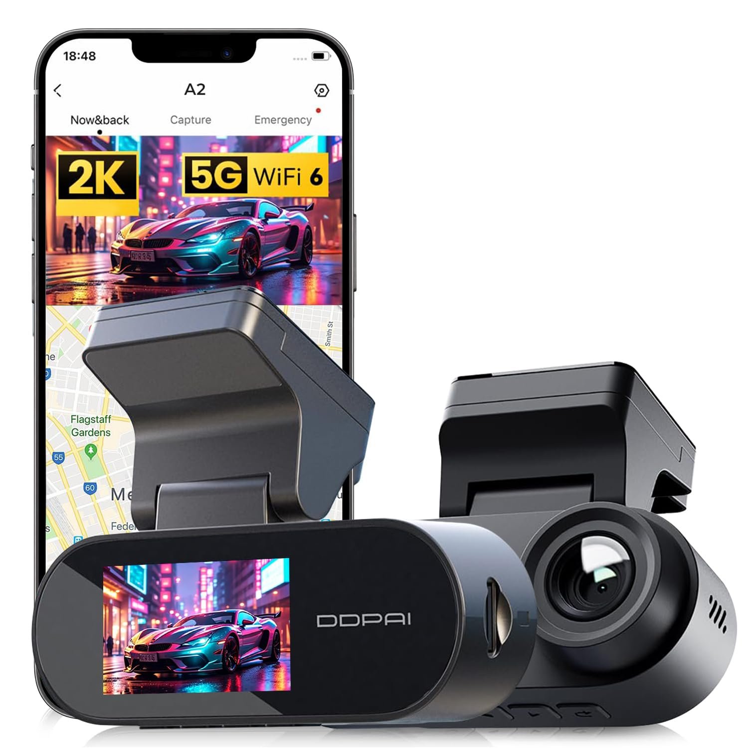 DDPAI Dash Cam for Car with Screen [2026 Edition] 2K QHD Front Camera | ADAS, F1.8 Aperture, Night Vision, 260° Wide Angle, G-Sensor, WiFi, Super Capacitor, Wi-Fi & App Control