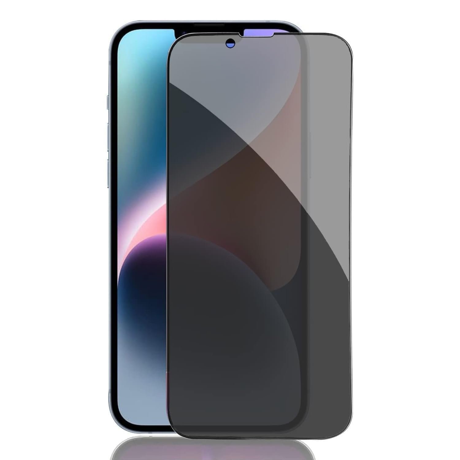 Amazon Brand – Solimo Edge-To-Edge Protector Privacy Tempered Glass for iPhone 14, iPhone 13 and 13 Pro (6.1 Inch) with Easy Self Installation Kit | Black