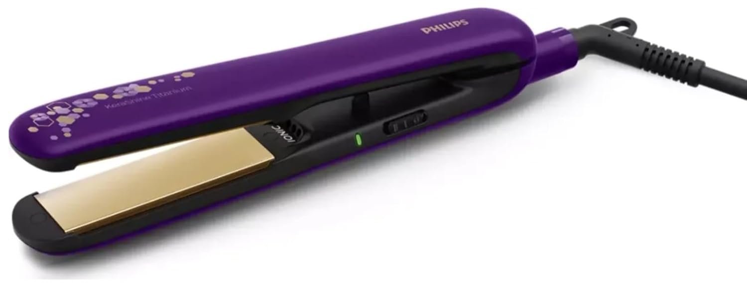 Philips Kerashine Titanium Hair Straightener Bhs336/00 with Ceramic Titanium Plates – Purple