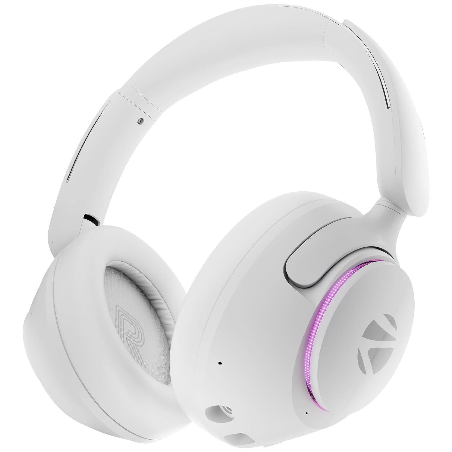 Zebronics Envy Pro ANC Wireless Headphones, BT v6.0 + Type-C Dongle, 40mm Drivers, Up to 40h Playback, App Support, Gaming Mode, ENC, 3 EQ Modes, RGB, Rapid Charging, Foldable Design (White)