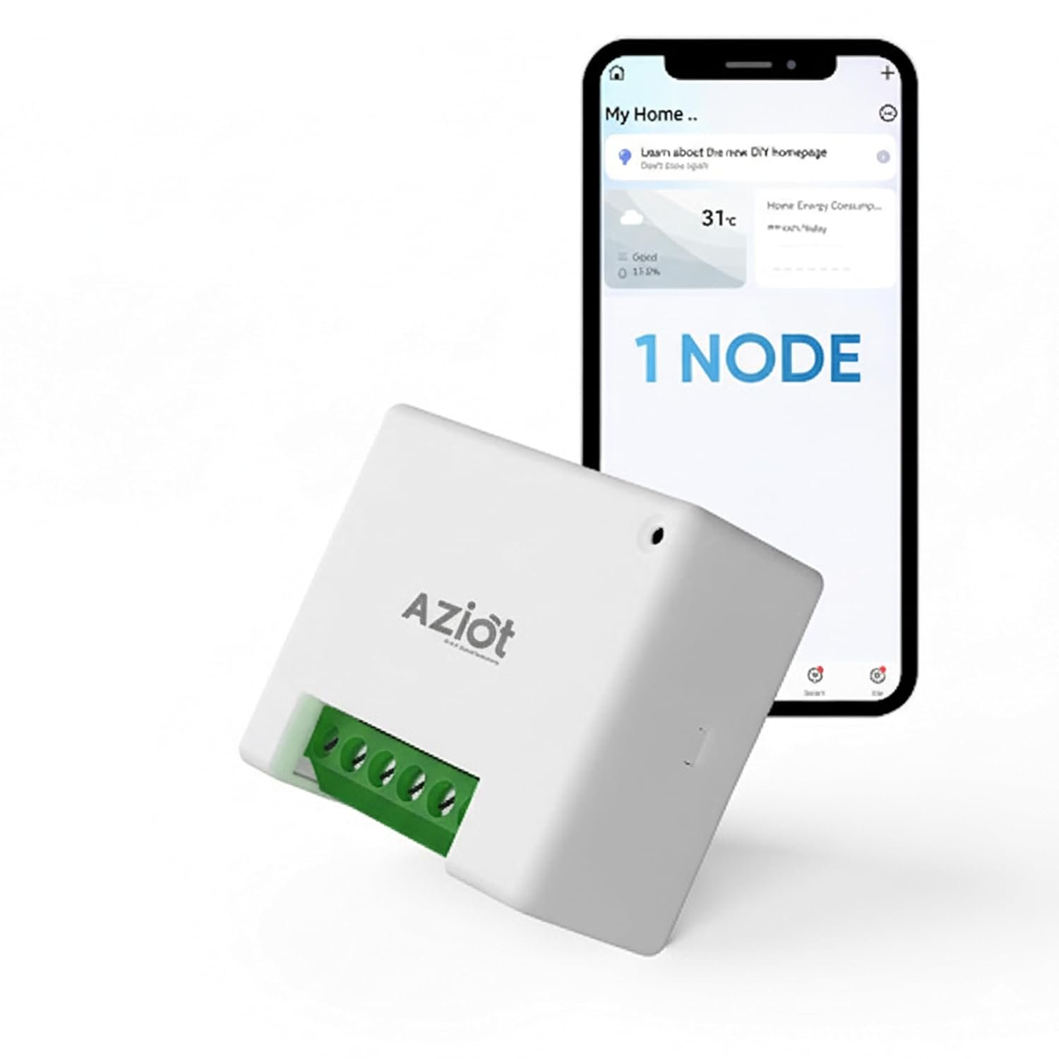 AZIOT 1 Node(16amp) Smart Switch – WiFi/Bluetooth Communication – Made in India – Timer Function – Works with Google Home and Amazon Alexa