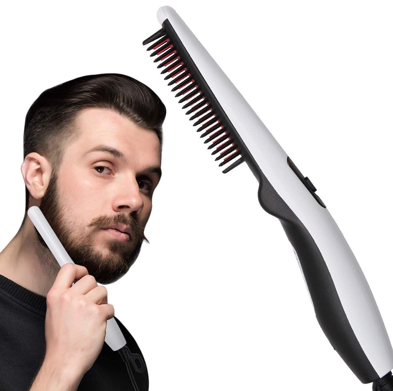 AVIARA Quick Hair Styler for Men Electric Beard Straightener Massage V2 Hair Comb Multifunctional Curly Hair Straightening Comb Curler | 1 Pcs