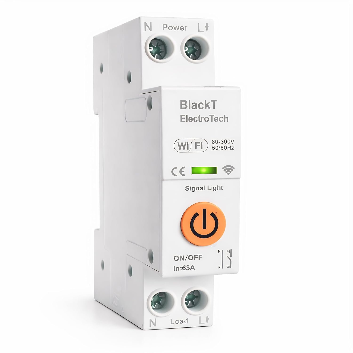 Blackt Electrotech BT74DNF 63A WiFi Smart Circuit Breaker Switch 230V DIN Rail Mount Heavy-Duty Inline Remote Controller & Loop Timer Smart Life
