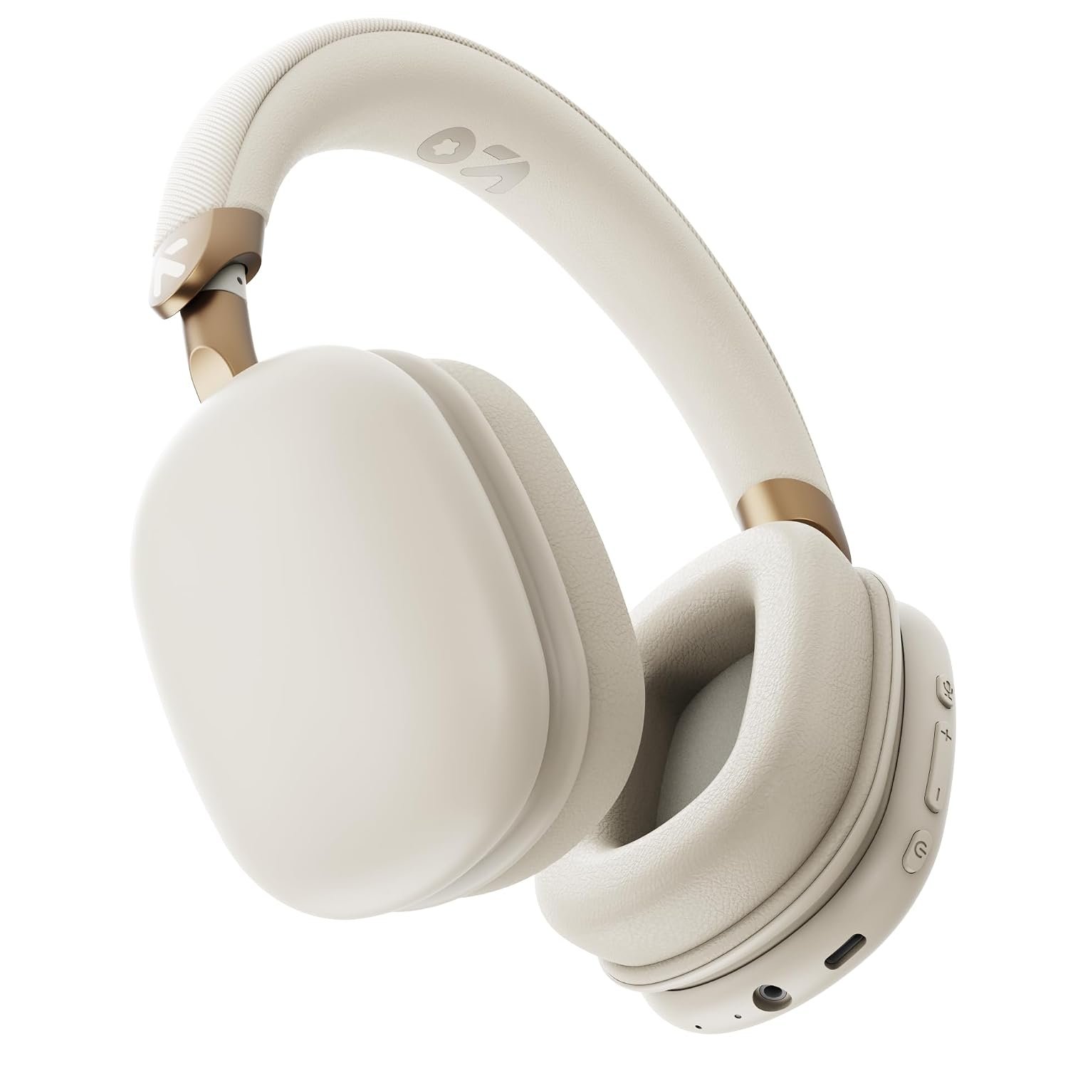 GOBOULT Fluid X Headphones Bluetooth Wireless with 60H Playtime, 40mm Drivers, Zen ENC Mic, Type-C Charging, Combat™ Gaming, BTv 5.4, Headphones Wireless with mic (Polar White)